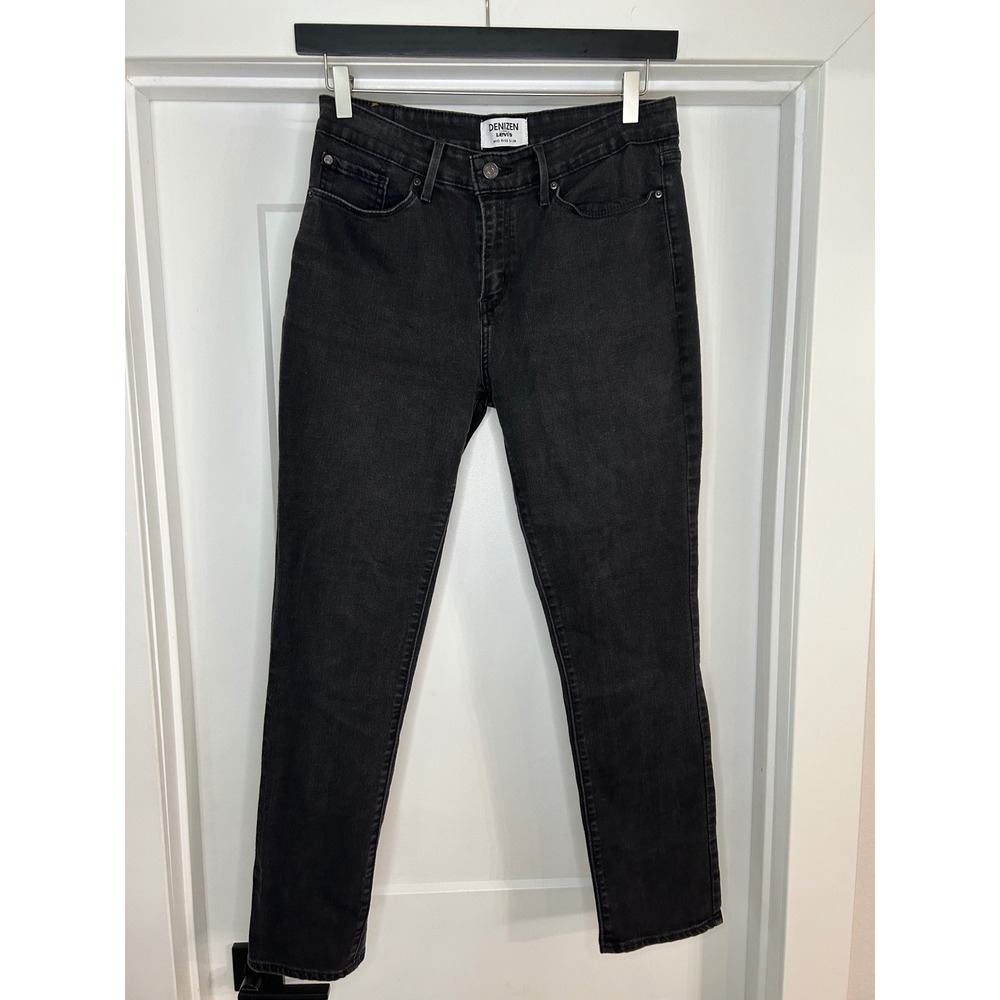 Denizen from Levi's Womens Mid Rise Slim Jeans Black 12M 31x30 Grunge Minimalist